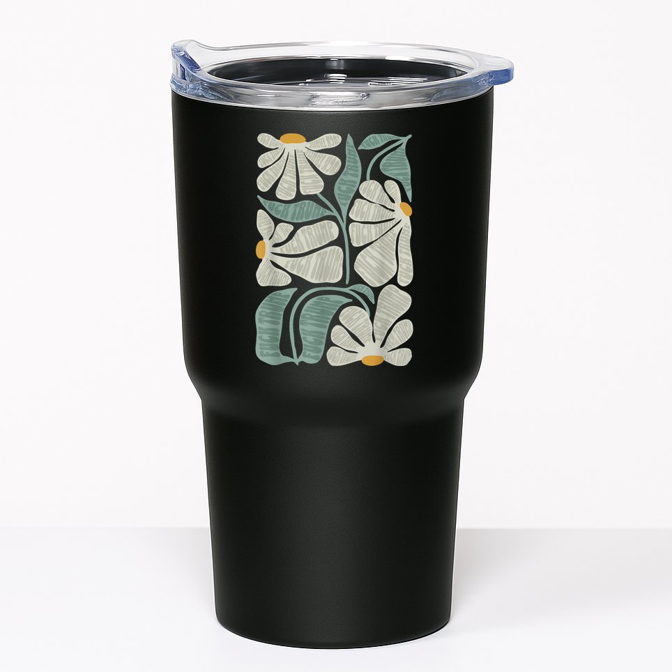 Subtle Boho Flowers Anti Trump Anti Maga Kamala Harris Voter Tumbler
