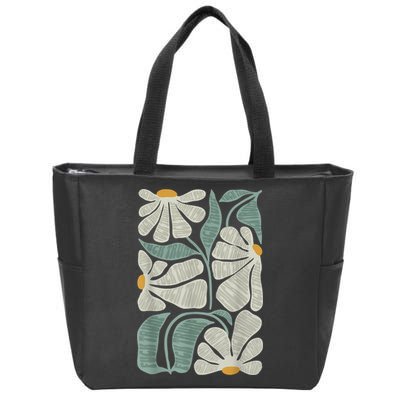 Subtle Boho Flowers Anti Trump Anti Maga Kamala Harris Voter Zip Tote Bag
