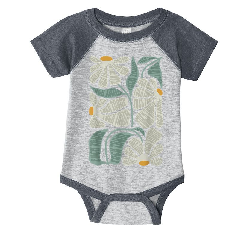 Subtle Boho Flowers Anti Trump Anti Maga Kamala Harris Voter Infant Baby Jersey Bodysuit