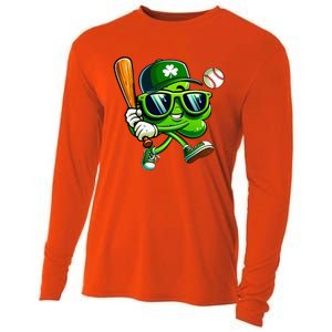 Shamrock Baseball Funny St Patricks Day Cooling Performance Long Sleeve Crew