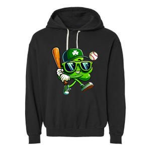 Shamrock Baseball Funny St Patricks Day Garment-Dyed Fleece Hoodie