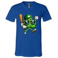 Shamrock Baseball Funny St Patricks Day V-Neck T-Shirt