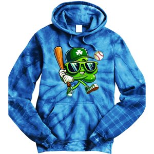 Shamrock Baseball Funny St Patricks Day Tie Dye Hoodie