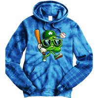 Shamrock Baseball Funny St Patricks Day Tie Dye Hoodie