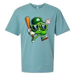 Shamrock Baseball Funny St Patricks Day Sueded Cloud Jersey T-Shirt