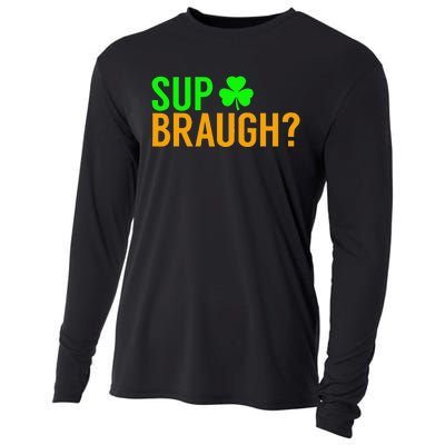 Sup Braugh Funny St Patricks Day Costume Pun Women Cooling Performance Long Sleeve Crew