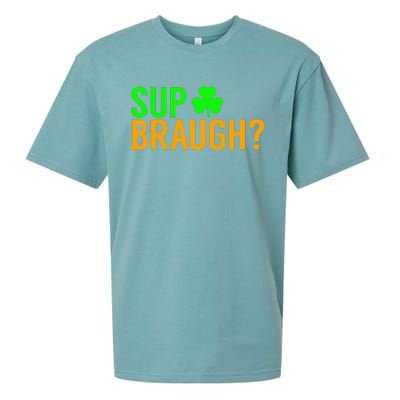 Sup Braugh Funny St Patricks Day Costume Pun Women Sueded Cloud Jersey T-Shirt