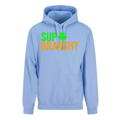 Sup Braugh Funny St Patricks Day Costume Pun Women Unisex Surf Hoodie