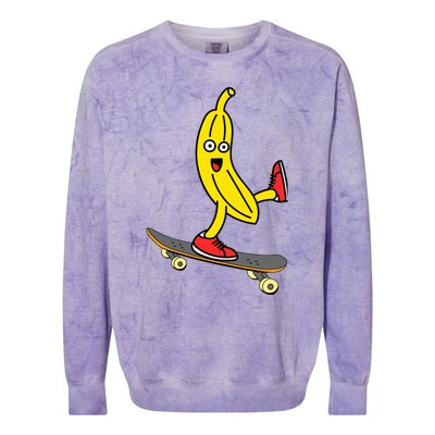 Skateboard Banana Funny Skateboarding Wo Man Colorblast Crewneck Sweatshirt