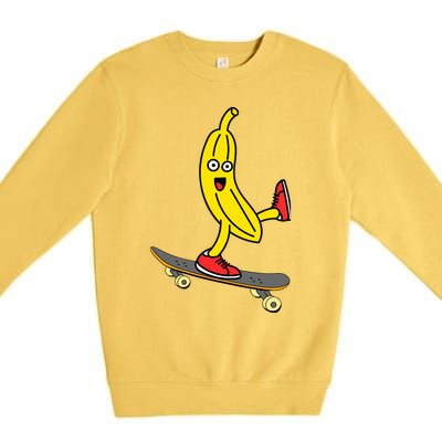 Skateboard Banana Funny Skateboarding Wo Man Premium Crewneck Sweatshirt