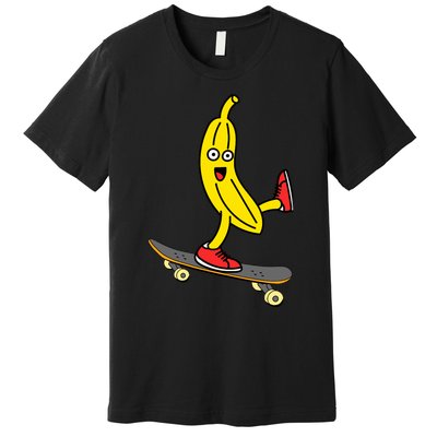 Skateboard Banana Funny Skateboarding Wo Man Premium T-Shirt