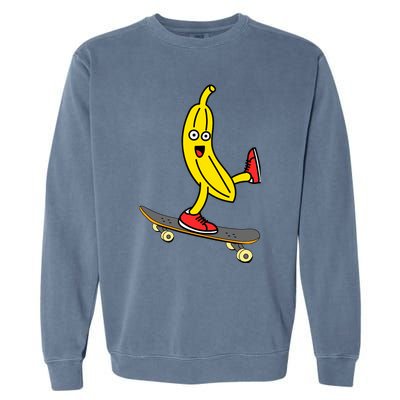 Skateboard Banana Funny Skateboarding Wo Man Garment-Dyed Sweatshirt