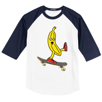 Skateboard Banana Funny Skateboarding Wo Man Baseball Sleeve Shirt