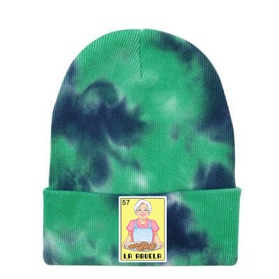 Spanishmexican Bingo Funny Gifts For Abuela La Abuela Tie Dye 12in Knit Beanie