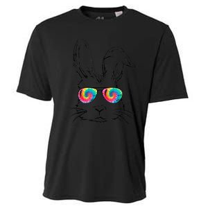 Sunglass Bunny Face Tie Dye Happy Easter Day Cooling Performance Crew T-Shirt