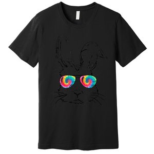 Sunglass Bunny Face Tie Dye Happy Easter Day Premium T-Shirt