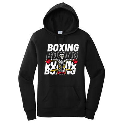 Skeleton Boxing Fighter For Boxers Women's Pullover Hoodie