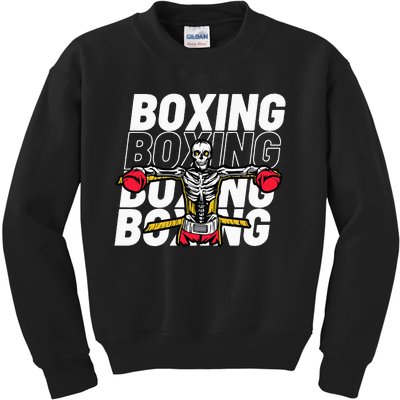 Skeleton Boxing Fighter For Boxers Kids Sweatshirt