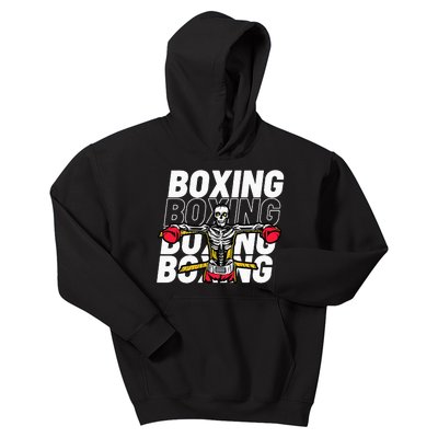 Skeleton Boxing Fighter For Boxers Kids Hoodie