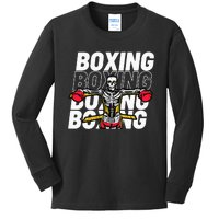 Skeleton Boxing Fighter For Boxers Kids Long Sleeve Shirt