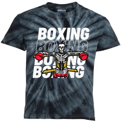 Skeleton Boxing Fighter For Boxers Kids Tie-Dye T-Shirt