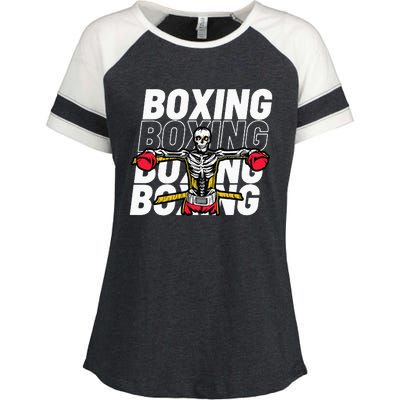 Skeleton Boxing Fighter For Boxers Enza Ladies Jersey Colorblock Tee