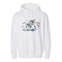 Seabirds Blue Footed Booby Bird Galapagos Islands Garment-Dyed Fleece Hoodie