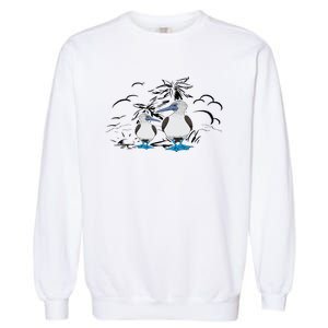 Seabirds Blue Footed Booby Bird Galapagos Islands Garment-Dyed Sweatshirt