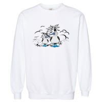 Seabirds Blue Footed Booby Bird Galapagos Islands Garment-Dyed Sweatshirt