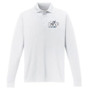 Seabirds Blue Footed Booby Bird Galapagos Islands Performance Long Sleeve Polo