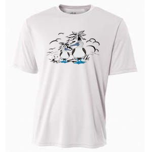 Seabirds Blue Footed Booby Bird Galapagos Islands Cooling Performance Crew T-Shirt