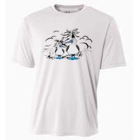 Seabirds Blue Footed Booby Bird Galapagos Islands Cooling Performance Crew T-Shirt