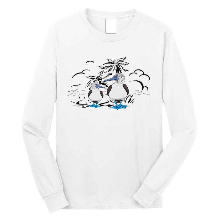 Seabirds Blue Footed Booby Bird Galapagos Islands Long Sleeve Shirt