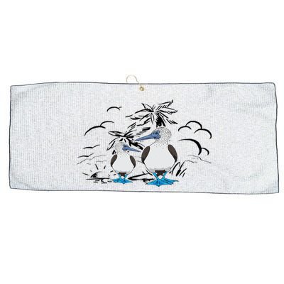 Seabirds Blue Footed Booby Bird Galapagos Islands Large Microfiber Waffle Golf Towel