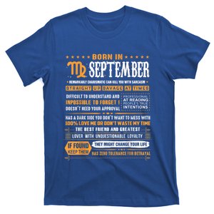 September Birthday Funny Gift Born In September Virgo Great Gift T-Shirt