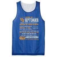 September Birthday Funny Gift Born In September Virgo Great Gift Mesh Reversible Basketball Jersey Tank