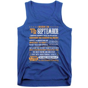 September Birthday Funny Gift Born In September Virgo Great Gift Tank Top