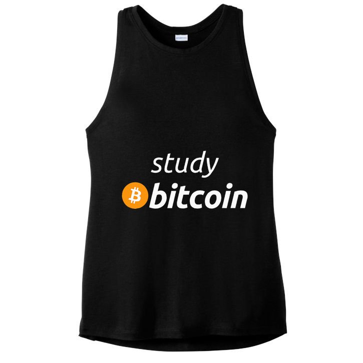 Study Bitcoin Famous Bitcoin Quote Ladies PosiCharge Tri-Blend Wicking Tank
