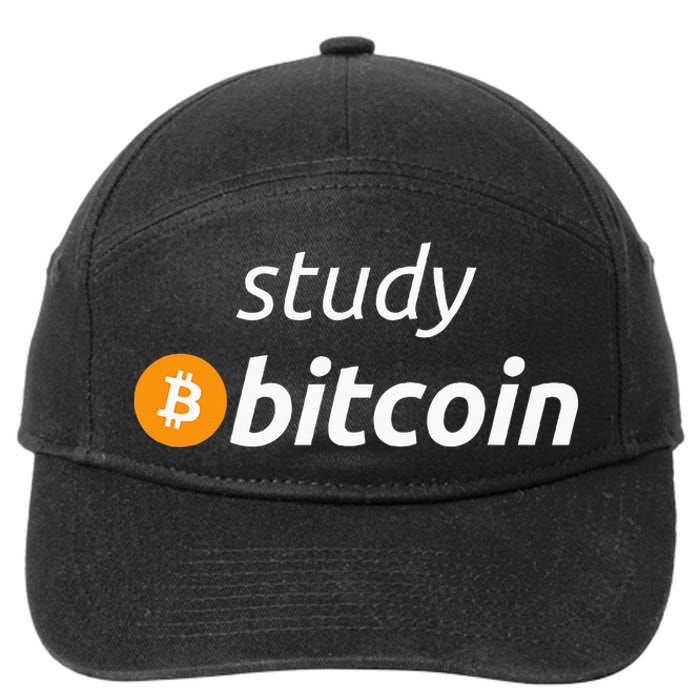 Study Bitcoin Famous Bitcoin Quote 7-Panel Snapback Hat