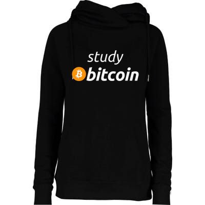 Study Bitcoin Famous Bitcoin Quote Womens Funnel Neck Pullover Hood