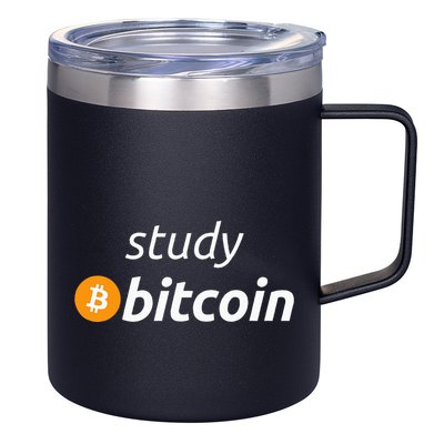 Study Bitcoin Famous Bitcoin Quote 12oz Stainless Steel Coffee Mug