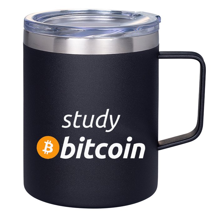 Study Bitcoin Famous Bitcoin Quote 12oz Stainless Steel Coffee Mug