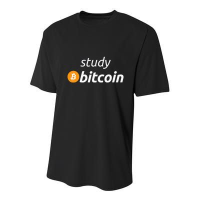 Study Bitcoin Famous Bitcoin Quote Youth Performance Sprint T-Shirt