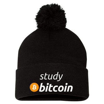 Study Bitcoin Famous Bitcoin Quote Pom Pom 12in Knit Beanie