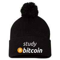 Study Bitcoin Famous Bitcoin Quote Pom Pom 12in Knit Beanie
