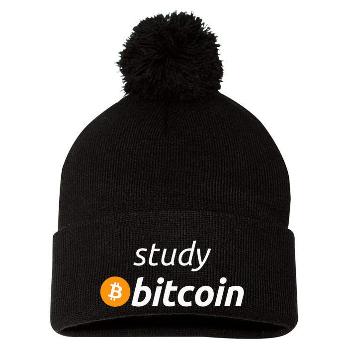 Study Bitcoin Famous Bitcoin Quote Pom Pom 12in Knit Beanie