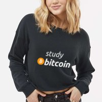 Study Bitcoin Famous Bitcoin Quote Cropped Pullover Crew