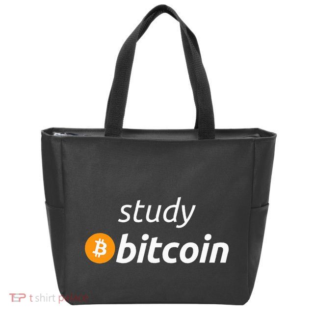 Study Bitcoin Famous Bitcoin Quote Zip Tote Bag