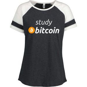 Study Bitcoin Famous Bitcoin Quote Enza Ladies Jersey Colorblock Tee