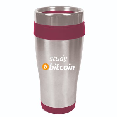 Study Bitcoin Famous Bitcoin Quote 16oz Travel Tumbler